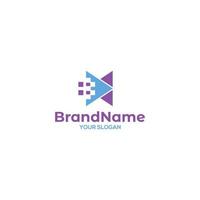 B digitale media logo design vettore
