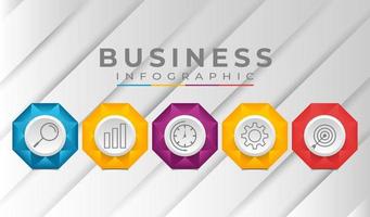 modello di business infografica con elementi sfumati vettore