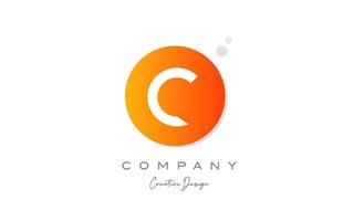 c arancia sfera alfabeto lettera logo icona design con punto. creativo modello per azienda e attività commerciale vettore