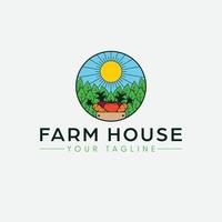 azienda agricola Casa logo design. eco agricoltura logotipo vettore