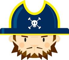carino cartone animato spavaldo pirata Capitano personaggio vettore