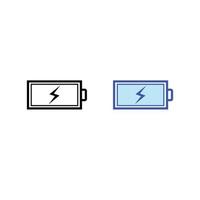 batteria logo icona illustrazione colorato e schema vettore