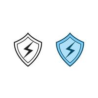 energia scudo logo icona illustrazione colorato e schema vettore