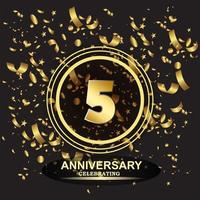 5 anni di anniversario logo modello vettoriale