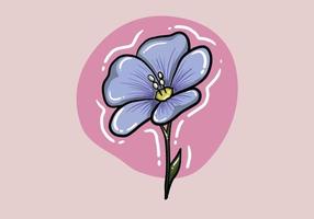 mano disegnato bellissimo viola fiore isolato su sfondo. viola fiore con verde le foglie. primavera pianta per striscione, sociale media, manifesto, aviatore o saluto carta. vettore