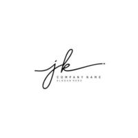 iniziale jk grafia di firma logo vettore