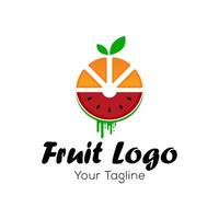 fresco frutta logo design vettore modello