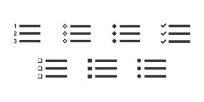 elenco impostato vettore icona. impostato di elenco icona simbolo. elenco vettore illustrazione su isolato sfondo