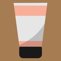 crema nel rosa tubo per viso e corpo cura isolato su biege sfondo. vettore illustrazione.