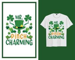 Sig. pizzico fortunato st Patrick giorno t camicia tipografia design vettore illustrazione