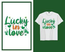fortunato nel amore st Patrick giorno t camicia tipografia design vettore illustrazione