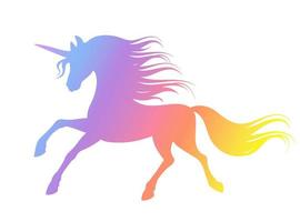 arcobaleno silhouette di un' unicorno per design. vettore