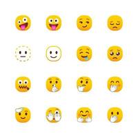 arrotondato emoji icone set4 vettore