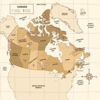 Canada nazione carta geografica con circostante confine vettore