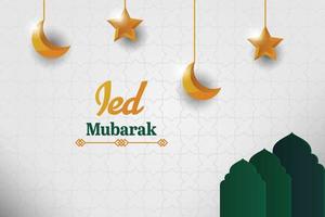 ied mubarak semplice moschea verde Luna vettore