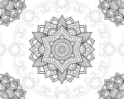 collezione di monocromatico etnico mandala design. anti stress colorazione pagina per adulti vettore