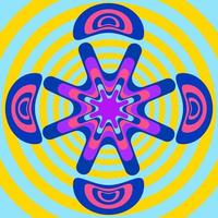 psichedelico Groovy geometrico sfondo nel hippie stile vettore