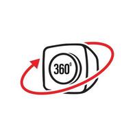 360 Camera icona vettore