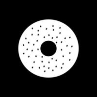 icona del glifo con modalità scura bagel vettore