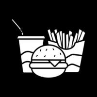 icona del glifo con modalità scura americana fast food vettore