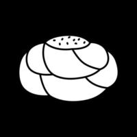 icona glifo modalità scura panino pane dolce intrecciato vettore