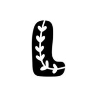 primavera del logo della lettera l grassetto floreale dell'annata vettore