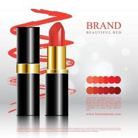 rossetto rosso brillante con bella illustrazione di striature vettore