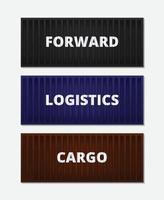 banner logistica concetto con contenitori vettore