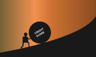 combattente difficile per ottenere un' decente credito Punto vettore