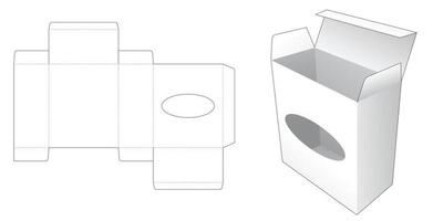 modello fustellato per finestra a forma di scatola ed ellisse vettore