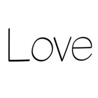 parola amore con cuore semplice calligrafia vettore illustrazione, simbolo di st san valentino giorno celebrazione, arredamento per amore vacanza, mano scritto di moda design elemento, astratto romantico lettering