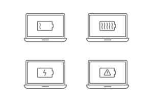 il computer portatile e batteria notifica icona vettore design