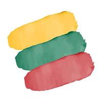 acquerello bandiera di Lituania. vettore illustrazione