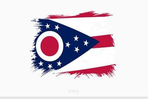 grunge bandiera di Ohio, vettore astratto grunge spazzolato bandiera di Ohio.