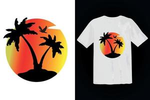 palma albero ,sole tipografia t camicia design vettore illustrazione