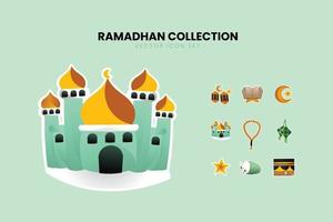 Ramadhan icona collezione vettore