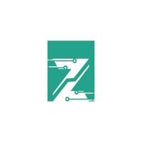 z Tech logo design azione vettore