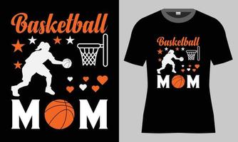 pallacanestro mamma gioco vettore tipografia maglietta design