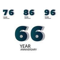 anno anniversario modello vettoriale illustrazione design blu elegante sfondo bianco
