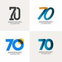 Illustrazione di progettazione del modello di vettore di logo di compilazione di celebrazione di anniversario di 70 anni