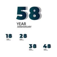 anno anniversario modello vettoriale illustrazione design blu elegante sfondo bianco