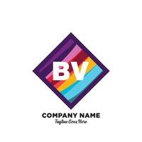 bv iniziale logo con colorato modello vettore. vettore