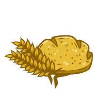 orecchio di Grano e pane. il logo di il forno. un' naturale Prodotto fatto a partire dal grano. azienda agricola cibo. cartone animato illustrazione vettore