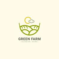 illustrazione di progettazione del modello di vettore di logo della fattoria verde