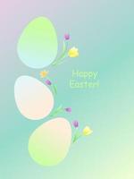 pendenza Pasqua uova. primavera fiori, crochi. contento Pasqua scritta. vettore illustrazione.
