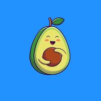 carino avocado cartone animato vettore icone illustrazione. piatto cartone animato concetto. adatto per qualunque creativo progetto.