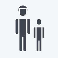 icona padre e figlio. relazionato per famiglia simbolo. glifo stile. semplice design modificabile. semplice illustrazione vettore