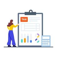 concetto di calcolo dell'imposta sul reddito vettore