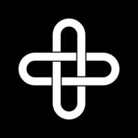semplice bianca celtico nodo logo icona vettore