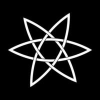 bianca stella celtico nodo su un' nero sfondo vettore illustrazione